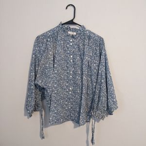 Dôen rose blouse blue floral small